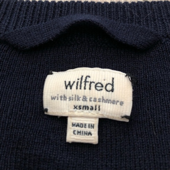 Aritzia Wilfred Silk and Cashmere Check Sweater in Blue Size XS - Picture 6 of 11